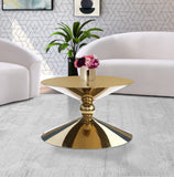 Malia Iron Contemporary Gold Coffee Table - 28" W x 28" D x 16.5" H