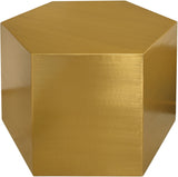 Hexagon Iron Contemporary Brushed Gold Coffee Table - 24" W x 24" D x 16.5" H