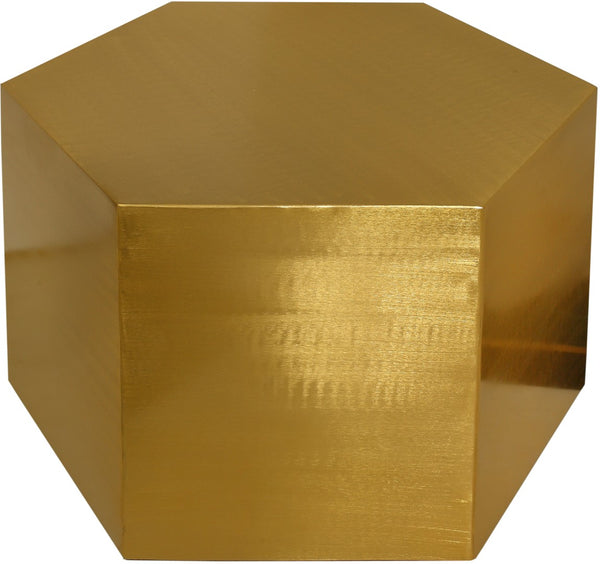 Hexagon Iron Contemporary Brushed Gold Coffee Table - 24" W x 24" D x 16.5" H