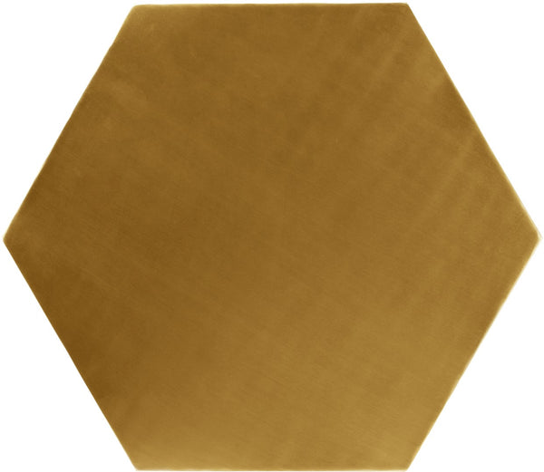 Hexagon Iron Contemporary Brushed Gold End Table - 24" W x 24" D x 22" H