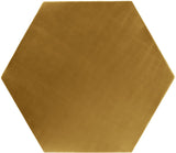 Hexagon Iron Contemporary Brushed Gold End Table - 24" W x 24" D x 22" H