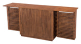 Zuo Modern Linea Acacia Wood Mid Century Commercial Grade Bar Cabinet Walnut Acacia Wood