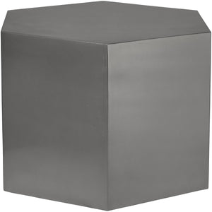 Hexagon Iron Contemporary Brushed Chrome Coffee Table - 24" W x 24" D x 16.5" H