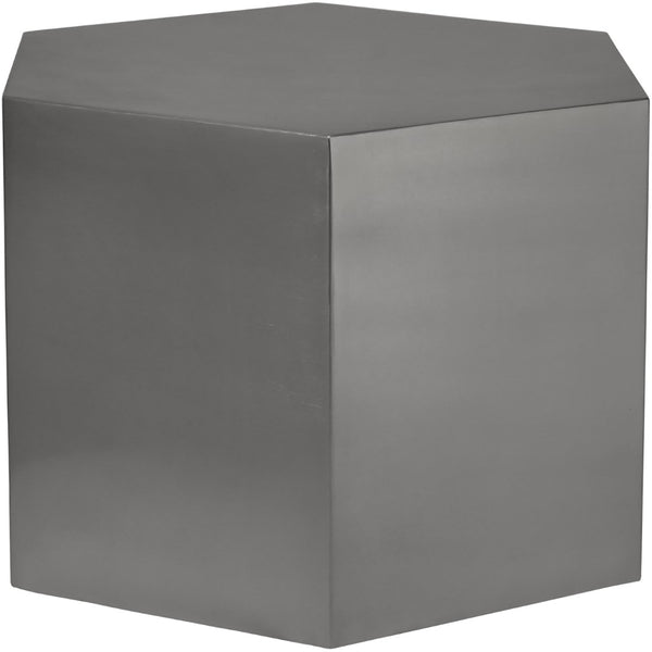 Hexagon Iron Contemporary Brushed Chrome Coffee Table - 24" W x 24" D x 16.5" H