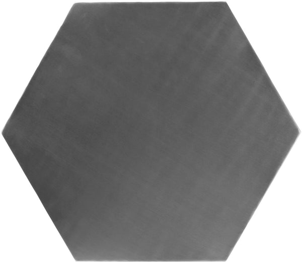 Hexagon Iron Contemporary Brushed Chrome End Table - 24" W x 24" D x 22" H