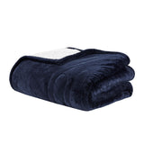 Woolrich Heated Plush to Berber Casual 100% Polyester Knitted Microlight/Berber Solid Heated Throw WR54-1773