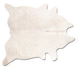 HomeRoots 6' X 7' Off White Natural Cowhide Area Rug 293169-HOMEROOTS 293169