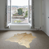 6' x 7' Natural and Gold Genuine Cowhide Area Rug