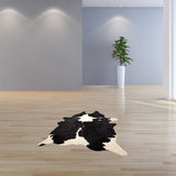 Black and White Genuine Cowhide Area Rug