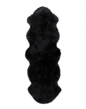 24" x 72" x 2" Black Double Sheepskin - Area Rug