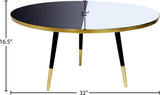 Reflection Iron Contemporary Gold / Black Coffee Table - 32" W x 32" D x 16.5" H