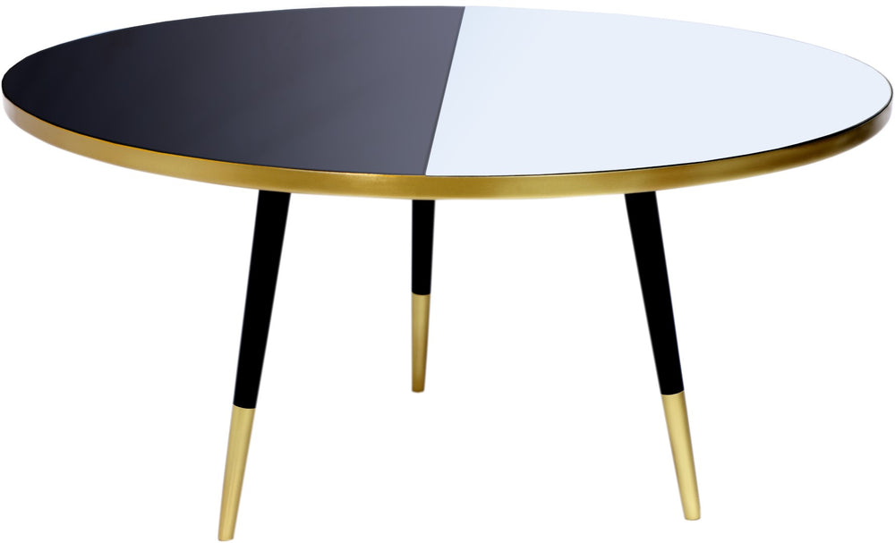Reflection Iron Contemporary Gold / Black Coffee Table - 32" W x 32" D x 16.5" H