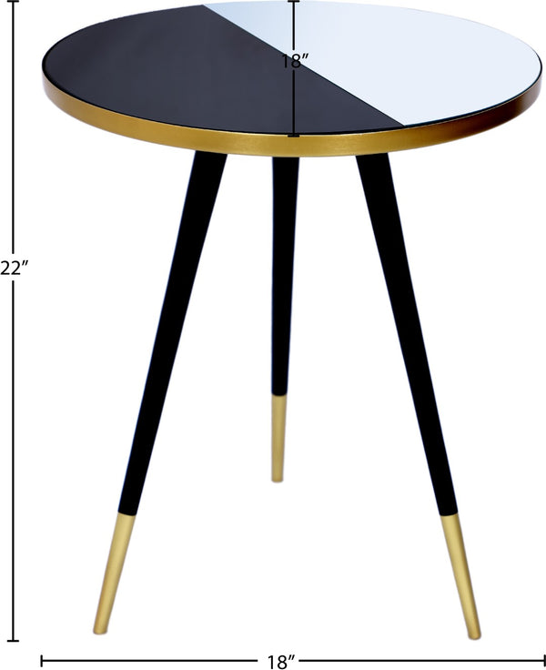Reflection Iron Contemporary Gold / Black End Table - 18" W x 18" D x 22" H