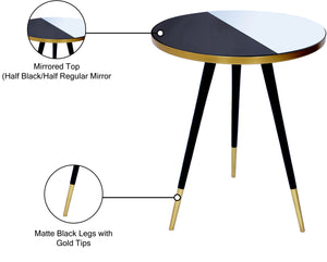 Reflection Iron Contemporary Gold / Black End Table - 18" W x 18" D x 22" H