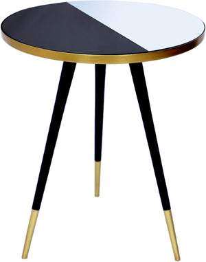 Reflection Iron Contemporary Gold / Black End Table - 18" W x 18" D x 22" H