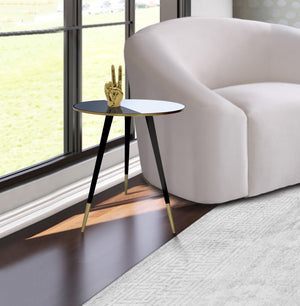Reflection Iron Contemporary Gold / Black End Table - 18" W x 18" D x 22" H