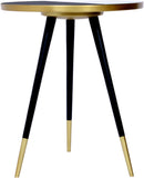 Reflection Iron Contemporary Gold / Black End Table - 18" W x 18" D x 22" H