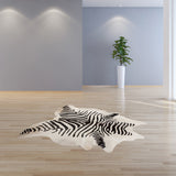 6' x 7' Zebra Stripe Black and White Natural Cowhide Area Rug