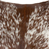 18" x 18" x 5" Salt And Pepper Brown And White Cowhide Pillow
