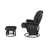 Traditional Upholstered Glider Recliner with Ottoman