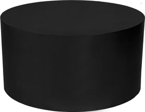 Cylinder Iron Contemporary Matte Black Coffee Table - 32" W x 32" D x 16.5" H