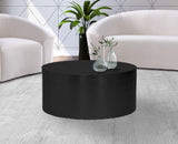 Cylinder Iron Contemporary Matte Black Coffee Table - 32" W x 32" D x 16.5" H