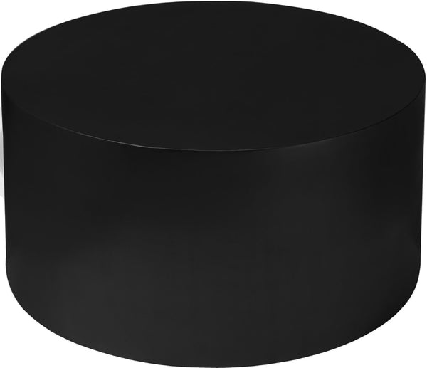 Cylinder Iron Contemporary Matte Black Coffee Table - 32" W x 32" D x 16.5" H