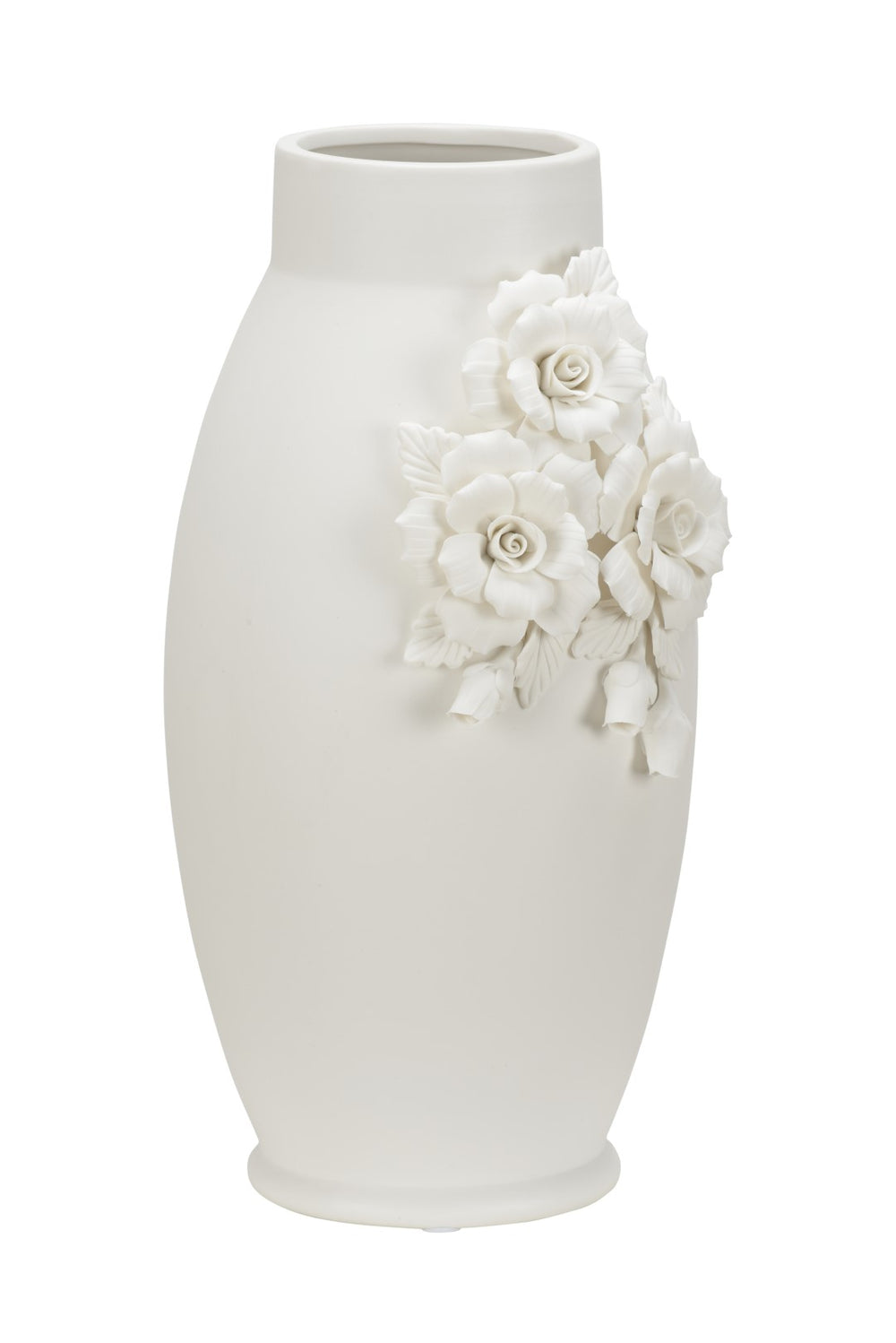 Savoir Faire Vase - Elegant Ceramic Design with Magnolia Blooms, Perfect for Home Décor Accent