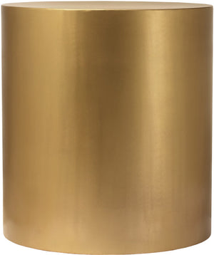Cylinder Iron Contemporary Brushed Gold End Table - 20" W x 20" D x 22" H