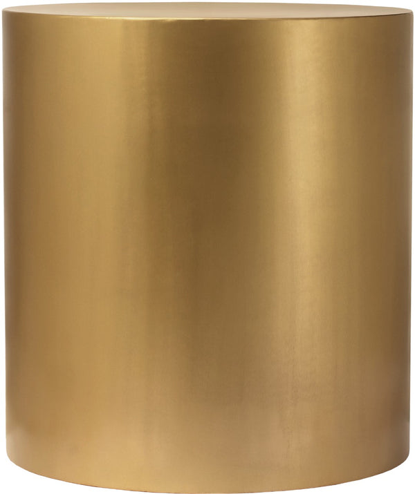 Cylinder Iron Contemporary Brushed Gold End Table - 20" W x 20" D x 22" H