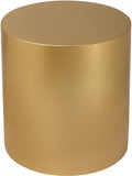 Cylinder Iron Contemporary Brushed Gold End Table - 20" W x 20" D x 22" H