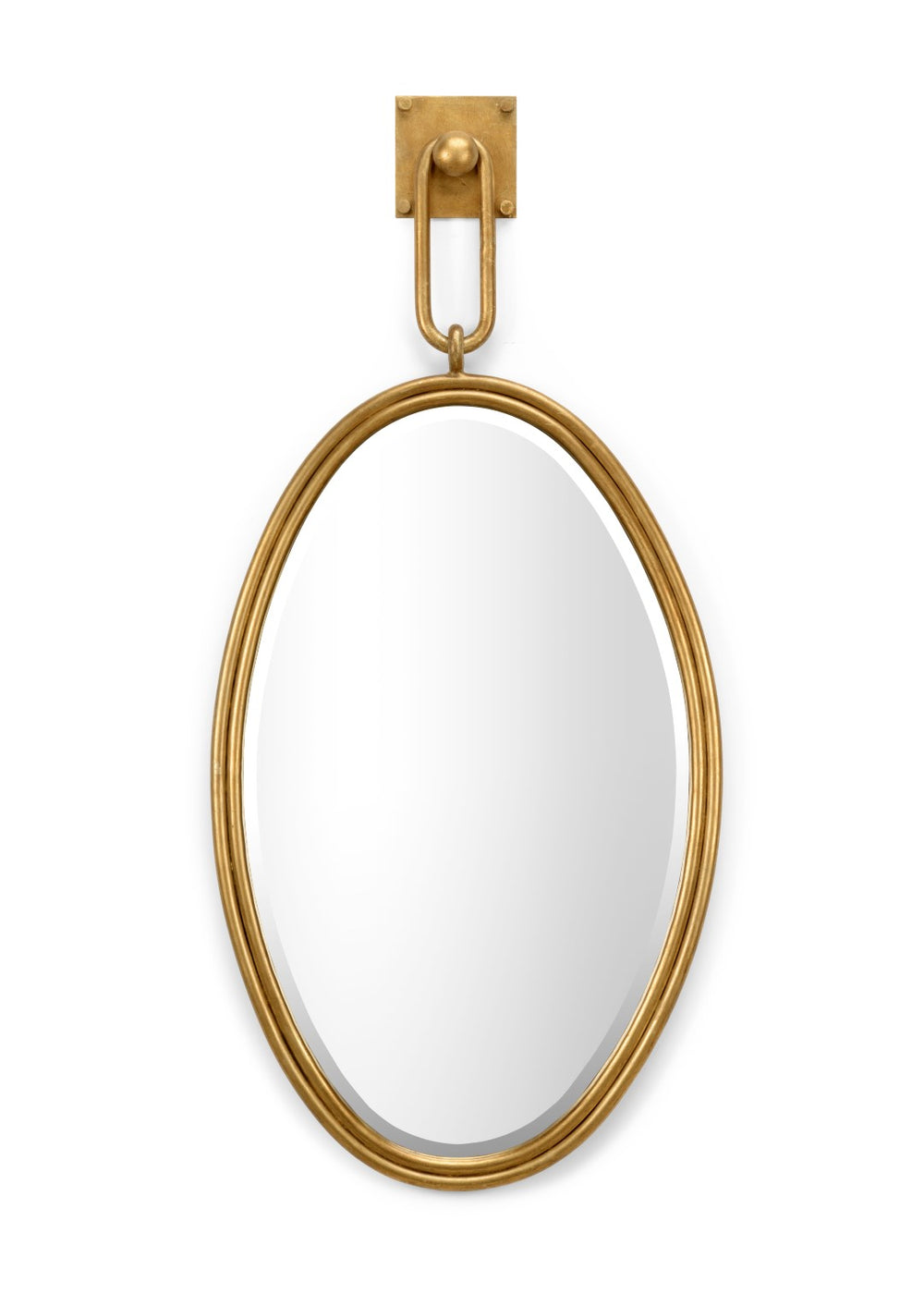 Tobago Mirror - Antique Gold Leaf Oval Design, Beveled Glass, Perfect for Modern Home Décor