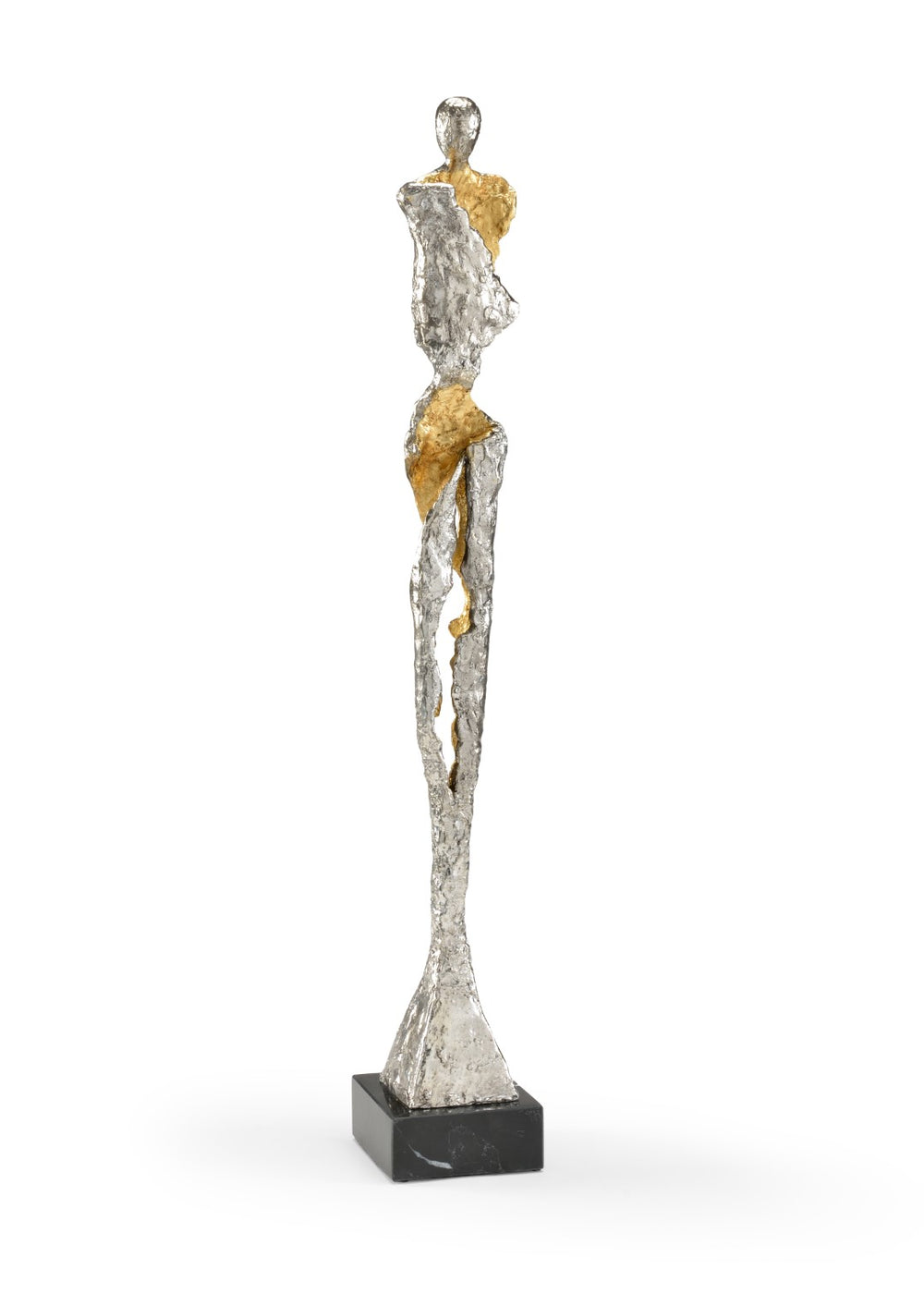 Artemis - Elegant Silver Plated Vase on Marble Plinth, 33.5” Tall, Perfect for Home Décor