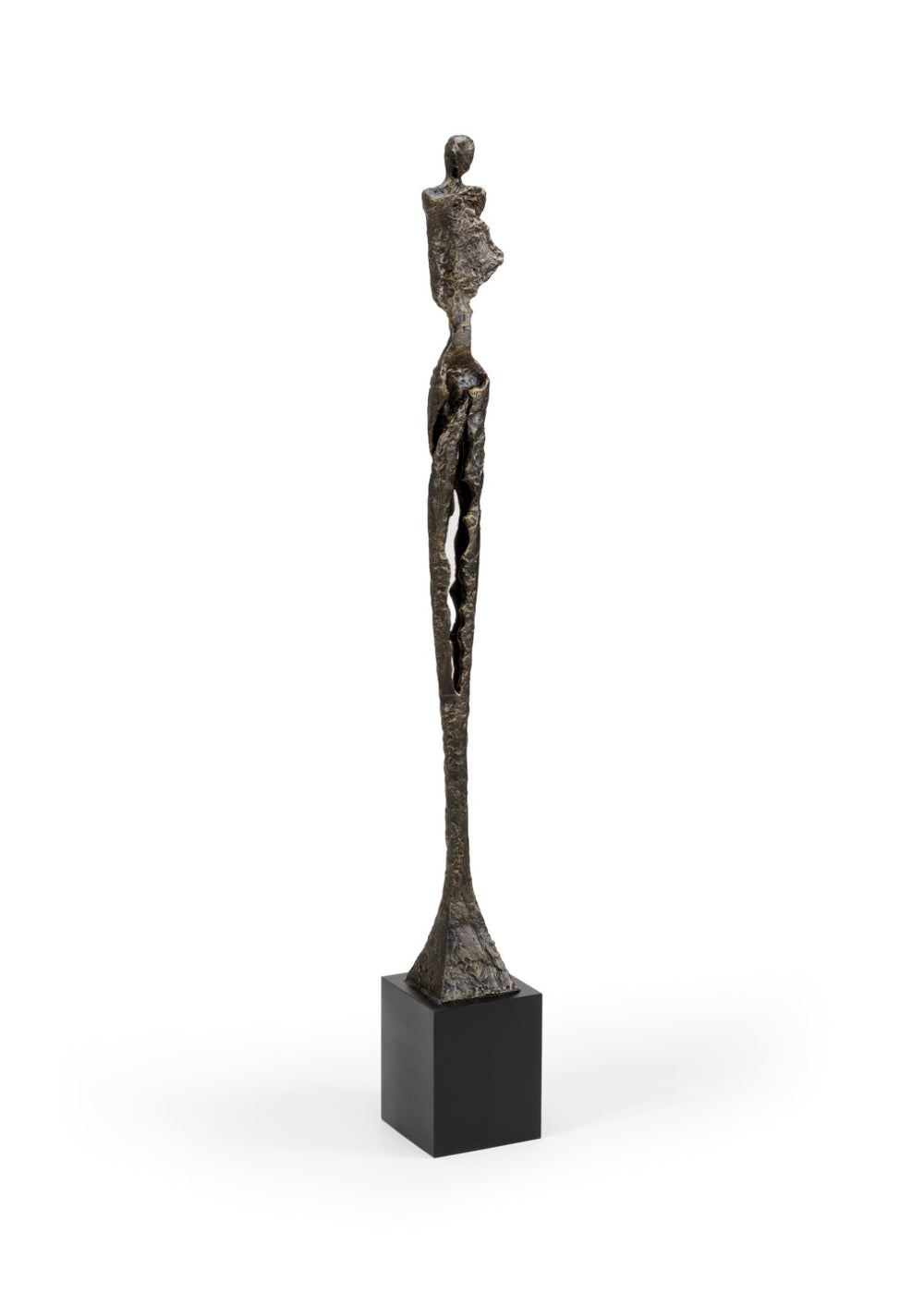 Artemis Iron Sculpture with Bronze Finish and Natural Black Stone Base - Elegant Home Decor Piece