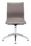 English Elm EE2609 100% Polyurethane, Plywood, Steel Modern Commercial Grade Conference Chair Taupe, Silver 100% Polyurethane, Plywood, Steel