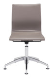 Zuo Modern Glider 100% Polyurethane, Plywood, Steel Modern Commercial Grade Conference Chair Taupe, Silver 100% Polyurethane, Plywood, Steel