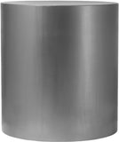 Cylinder Iron Contemporary Brushed Chrome End Table - 20" W x 20" D x 22" H