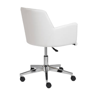 Sunny Pro Office Chair in White with Chrome Base