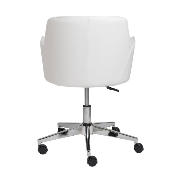 Sunny Pro Office Chair in White with Chrome Base