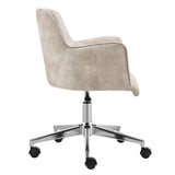 Sunny Pro Office Chair in Beige Velvet with Chrome Base