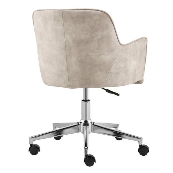 Sunny Pro Office Chair in Beige Velvet with Chrome Base