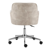 Sunny Pro Office Chair in Beige Velvet with Chrome Base