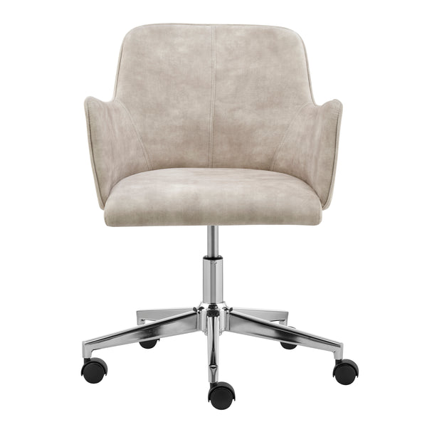 Sunny Pro Office Chair in Beige Velvet with Chrome Base