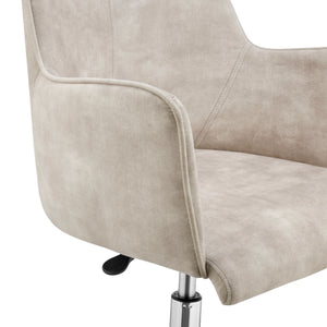 Sunny Pro Office Chair in Beige Velvet with Chrome Base