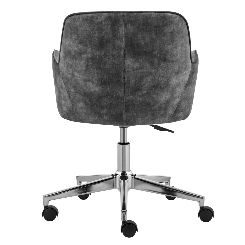 Sunny Pro Office Chair in Gray Velvet with Chrome Base