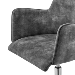 Sunny Pro Office Chair in Gray Velvet with Chrome Base
