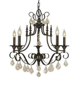 6-Light Mahogany Bronze Liebestraum Dining Chandelier