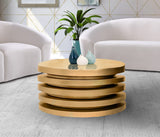 Levels Iron Contemporary Brushed Gold Coffee Table - 34" W x 34" D x 16.5" H