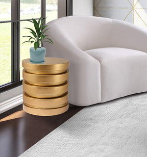 Levels Iron Contemporary Brushed Gold End Table - 20" W x 20" D x 22" H