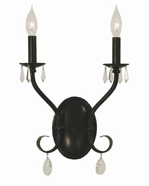 2-Light Matte Black Liebestraum Sconce